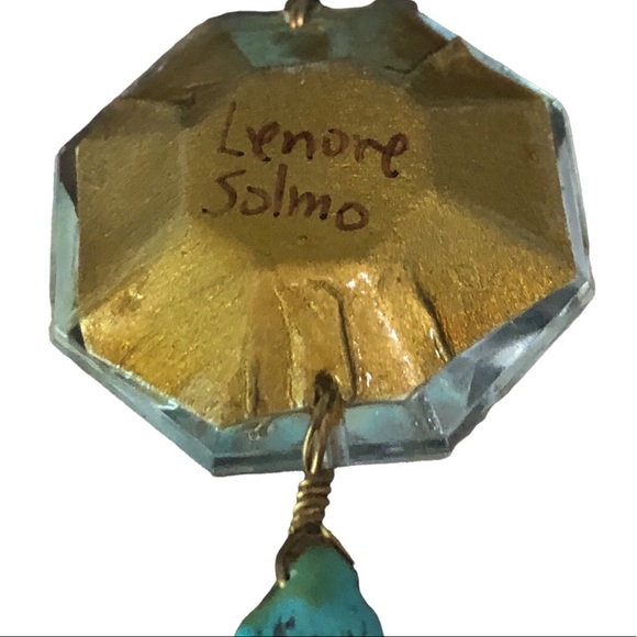 Vintage Lenore Solmo Hand Crafted Turquoise Necklace with Pendent - Picture 5 of 8